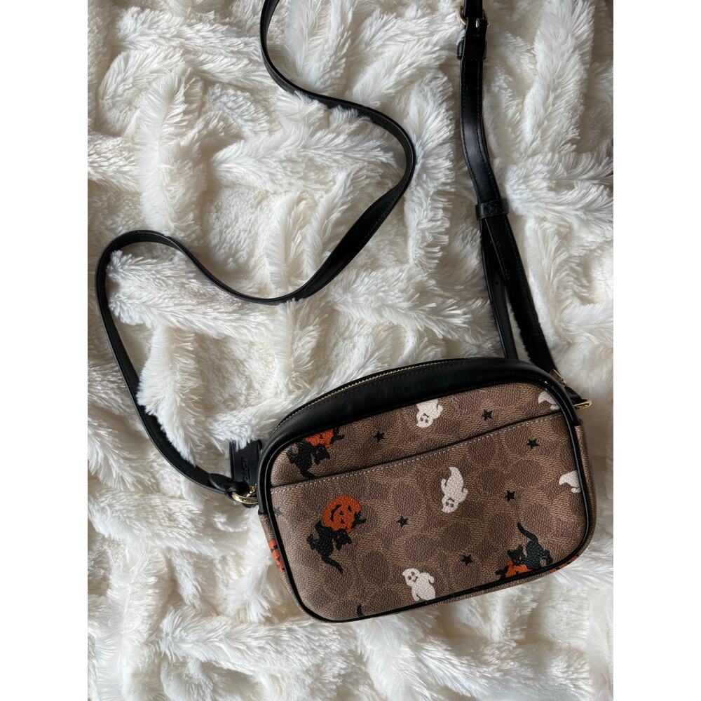 Coach Halloween Mini Jamie Camera Crossbody Bag Signature Ghost Pumpkin Cat 2024 - Picture 4 of 7